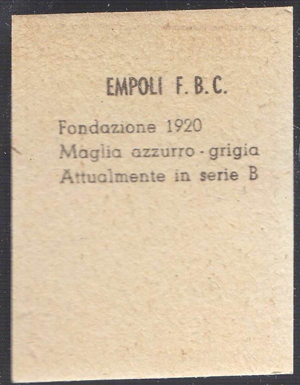 FIGURINA calcio EMPOLI mascotte scudetto 1949 Originale Nannina vintage d'epoca