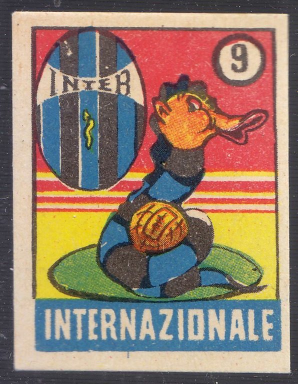 FIGURINA calcio INTER internazionale mascotte scudetto 1949 Originale Nannina