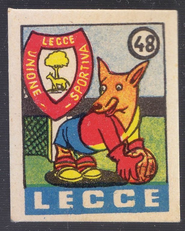 FIGURINA calcio LECCE mascotte scudetto 1949 Originale Nannina vintage d'epoca