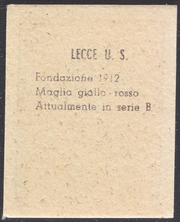 FIGURINA calcio LECCE mascotte scudetto 1949 Originale Nannina vintage d'epoca