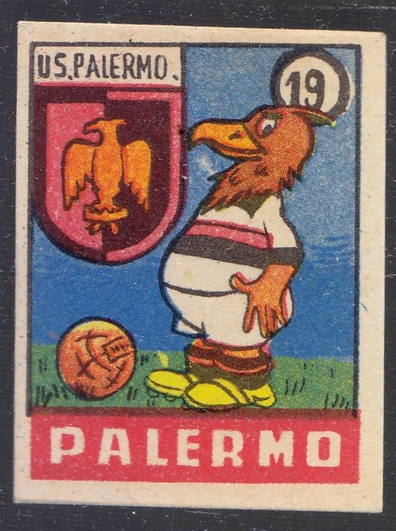 FIGURINA calcio PALERMO mascotte scudetto 1949 Originale Nannina vintage d'epoca