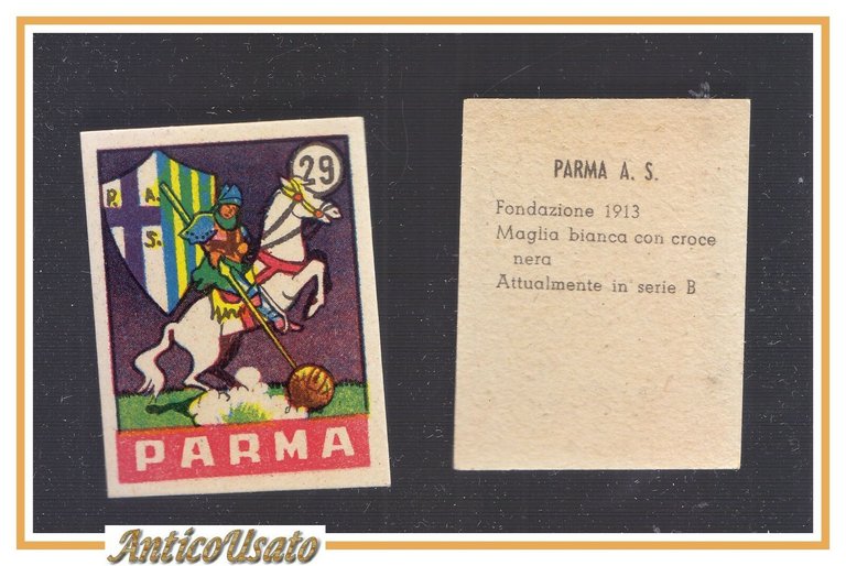 FIGURINA calcio PARMA mascotte scudetto 1949 Originale Nannina vintage d'epoca