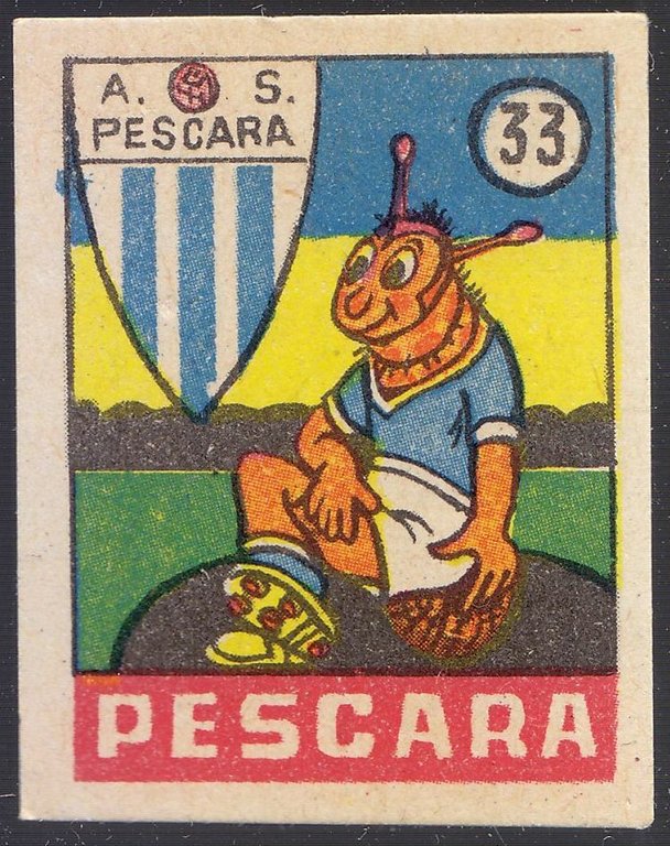 FIGURINA calcio PESCARA mascotte scudetto 1949 Originale Nannina vintage d'epoca