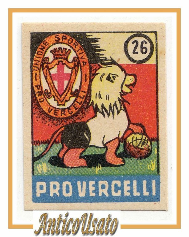 FIGURINA calcio PRO VERCELLI mascotte scudetto 1949 Originale Nannina vintage | Immagine Gallery 1