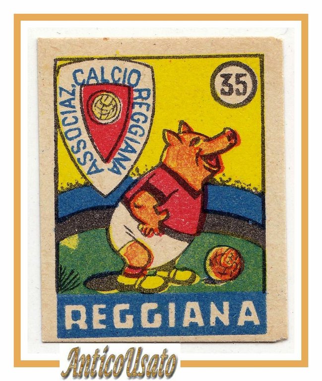 FIGURINA calcio REGGIANA mascotte scudetto 1949 Originale Nannina vintage epoca | Immagine Gallery 1