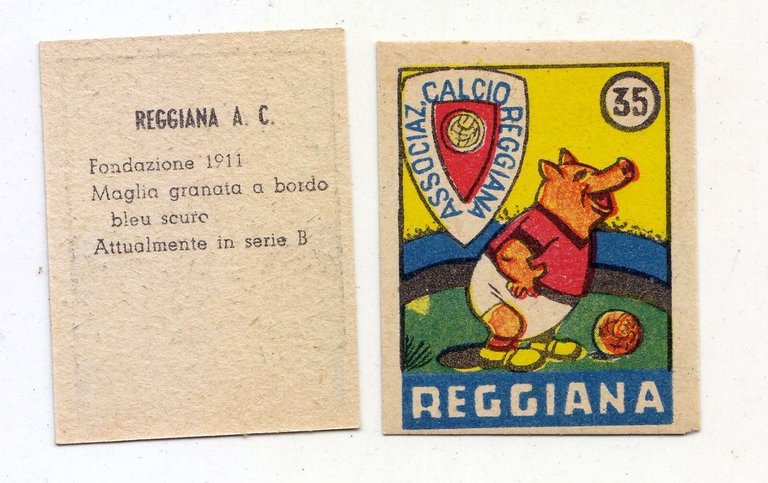FIGURINA calcio REGGIANA mascotte scudetto 1949 Originale Nannina vintage epoca