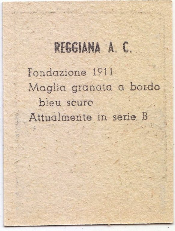 FIGURINA calcio REGGIANA mascotte scudetto 1949 Originale Nannina vintage epoca