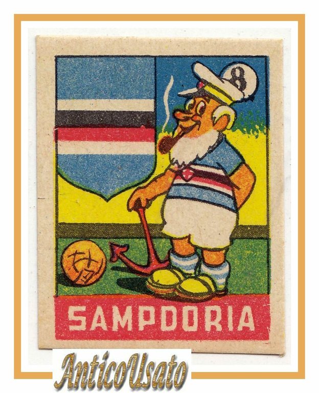 FIGURINA calcio SAMPDORIA mascotte scudetto 1949 Originale Nannina vintage | Immagine Gallery 1