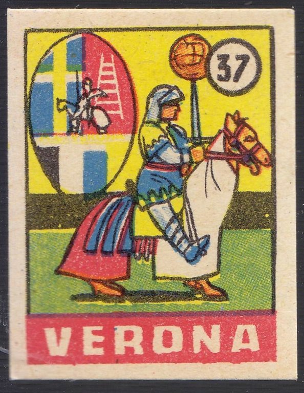 FIGURINA calcio VERONA mascotte scudetto 1949 Originale Nannina vintage d'epoca