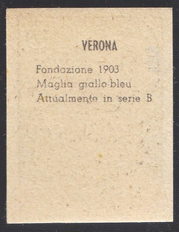 FIGURINA calcio VERONA mascotte scudetto 1949 Originale Nannina vintage d'epoca