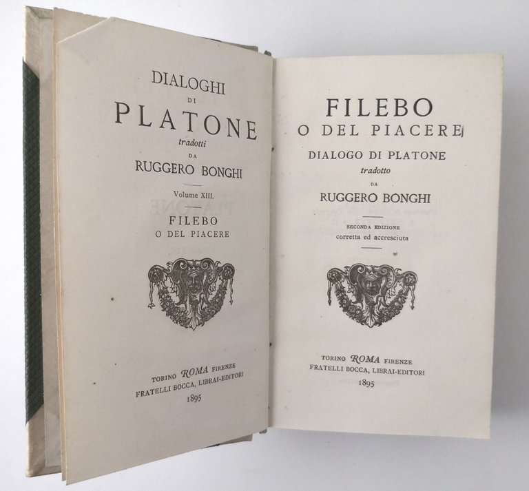 FILEBO O DEL PIACERE Ruggero Bonghi 1895 Bocca Dialoghi di …