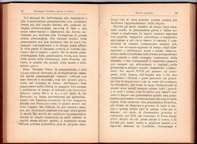 FILOLOGIA CLASSICA GRECA E LATINA di Virgilio Inama 1911 Hoepli …