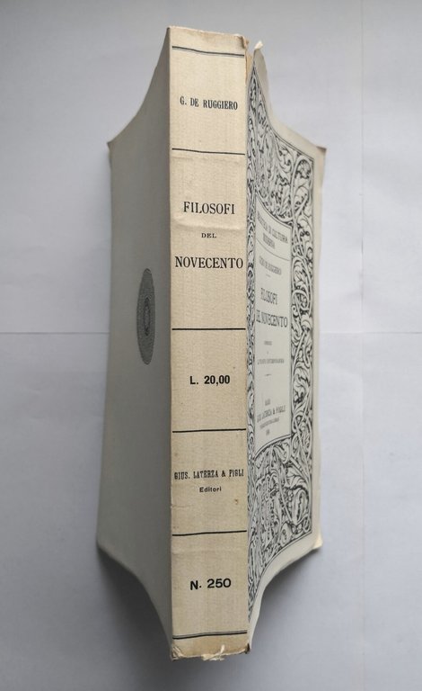 FILOSOFI DEL NOVECENTO di Guido De Ruggiero 1934 Laterza Libro …