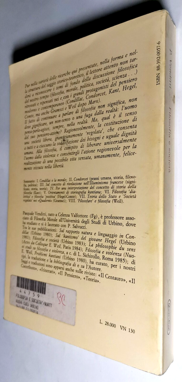 FILOSOFIA E SOCIETÀ di Pasquale Venditti 1988 Quattroventi editore libro | Immagine Gallery 2