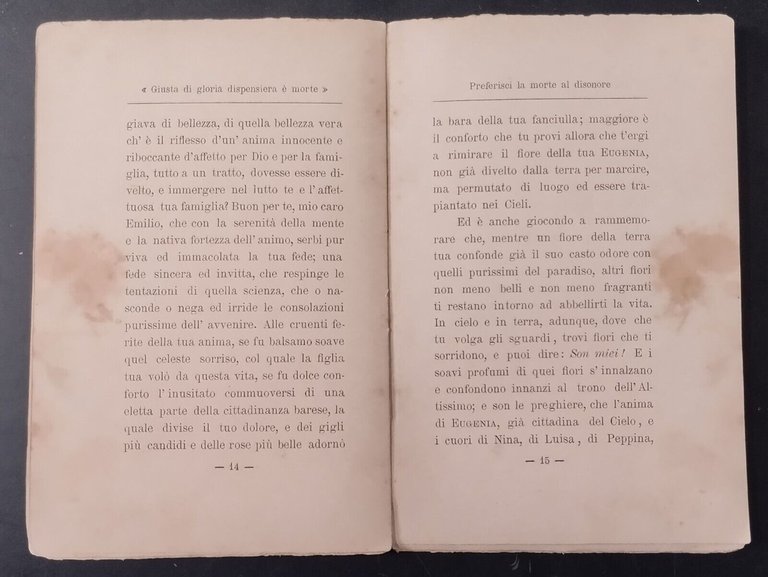 FIORI SULLA TOMBA PER Eugenia Gabrieli 1884 Cannone Funeralia Libro …