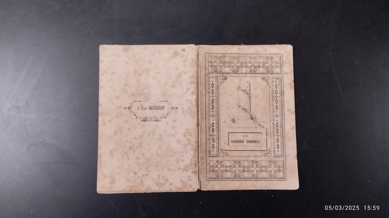 FIORI SULLA TOMBA PER Eugenia Gabrieli 1884 Cannone Funeralia Libro …