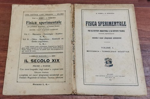 FISICA SPERIMENTALE 2 volumi di Bordi e Morgera 1924 Libro …