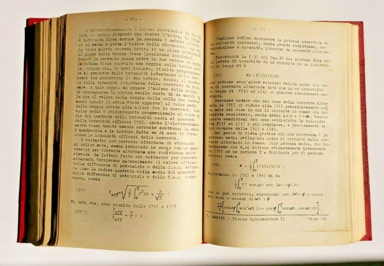 FISICA SPERIMENTALE volume II di Edoardo Amaldi 1947 libro per …