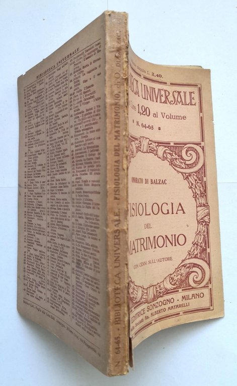 FISIOLOGIA DEL MATRIMONIO di Onorato Di Balzac 1928 Sonzogno Libro …