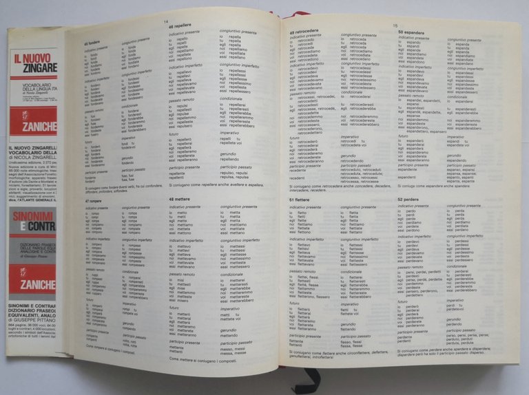 FLESSIONI RIME ANAGRAMMI l'italiano in scatola 1988 Zanichelli Libro dizionari