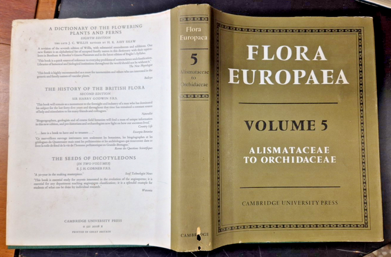 FLORA EUROPEA Volume 5 ALISMATACEAE ORCHIDACEAE 1980 Cambridge University Libro