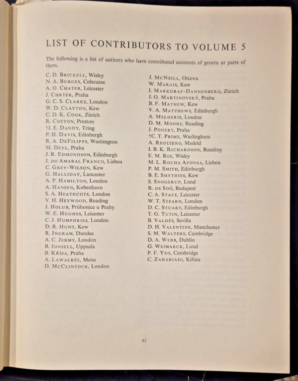 FLORA EUROPEA Volume 5 ALISMATACEAE ORCHIDACEAE 1980 Cambridge University Libro