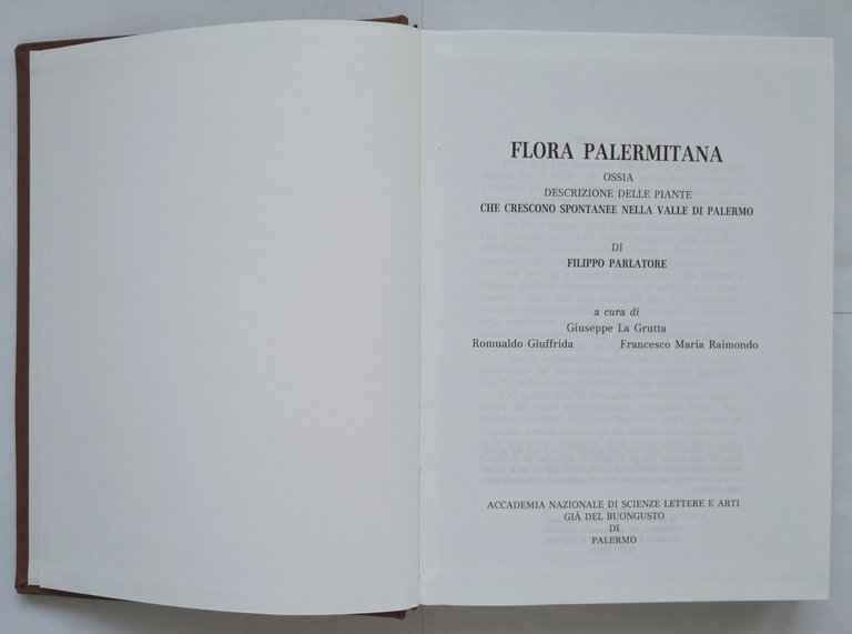 FLORA PALERMITANA di Filippo Parlatore 1992 Libro reprint edizione del …