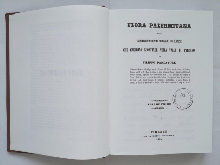 FLORA PALERMITANA di Filippo Parlatore 1992 Libro reprint edizione del …