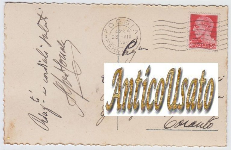 FOGGIA Il Bivio Corso Vittorio Emanuele Cartolina Viaggiata 1937 formato …