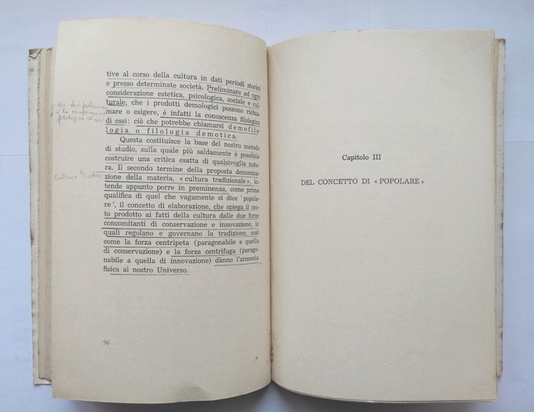 FOLKLORE CULTURA TRADIZIONALE di Giovanni Bronzini 1972 Adriatica libro folklore