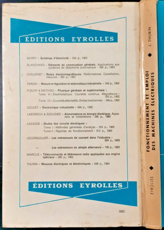 FONCTIONMENT ET EMPLOI DES MACHINES ELECTRIQUES di Jacques Thurin 1964 … | Immagine Gallery 2