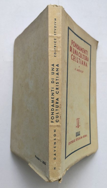 FONDAMENTI DI UNA CULTURA CRISTIANA Henri Davenson 1948 Editrice Studium …