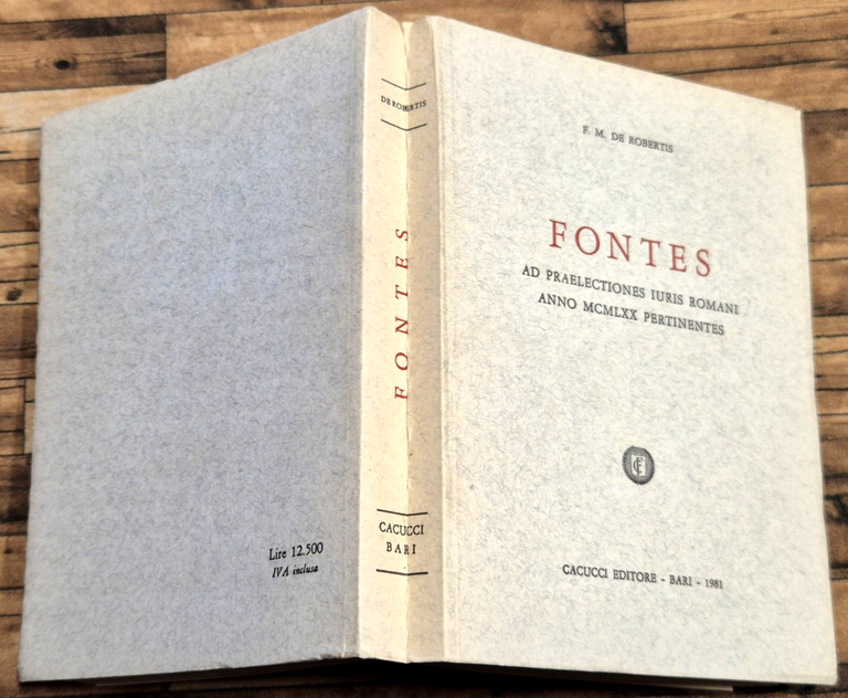 FONTES AD PRAELECTIONES IURIS ROMANI De Robertis Cacucci Bari 1981 … | Immagine Gallery 2