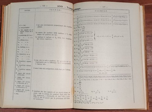 FORMULARIO SCOLASTICO DI MATEMATICA ELEMENTARE di Rossotti 1941 libro scuola