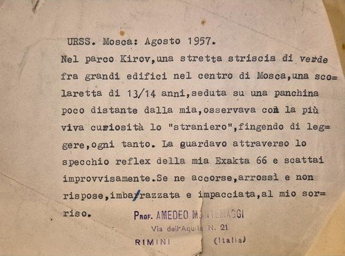FOTOGRAFIA RAGAZZA UNIONE SOVIETICA 1957 Amedeo Montemaggi Originale Vintage