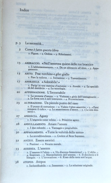 FRAMMENTI DI UN DISCORSO AMOROSO di Roland Barhes 1979 Einaudi …