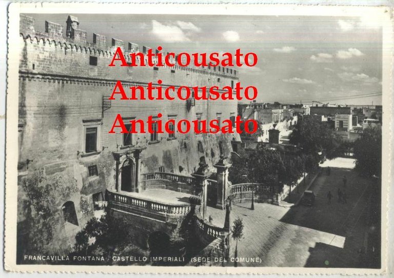 FRANCAVILLA FONTANA Castello Imperiale Sede del Comune Cartolina Vintage d'epoca | Immagine Gallery 1