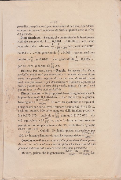 FRAZIONI E QUADRATI sintesi ragionata del discepolo 1878 Libro sconosciuto …