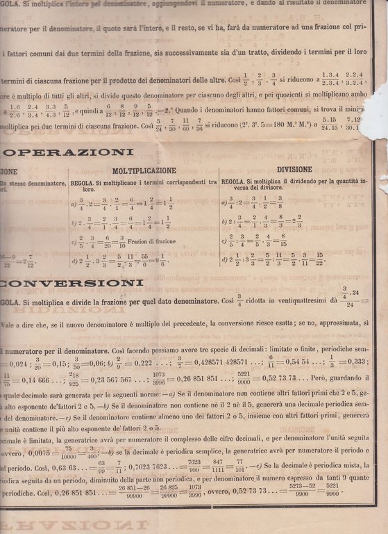 FRAZIONI E QUADRATI sintesi ragionata del discepolo 1878 Libro sconosciuto …