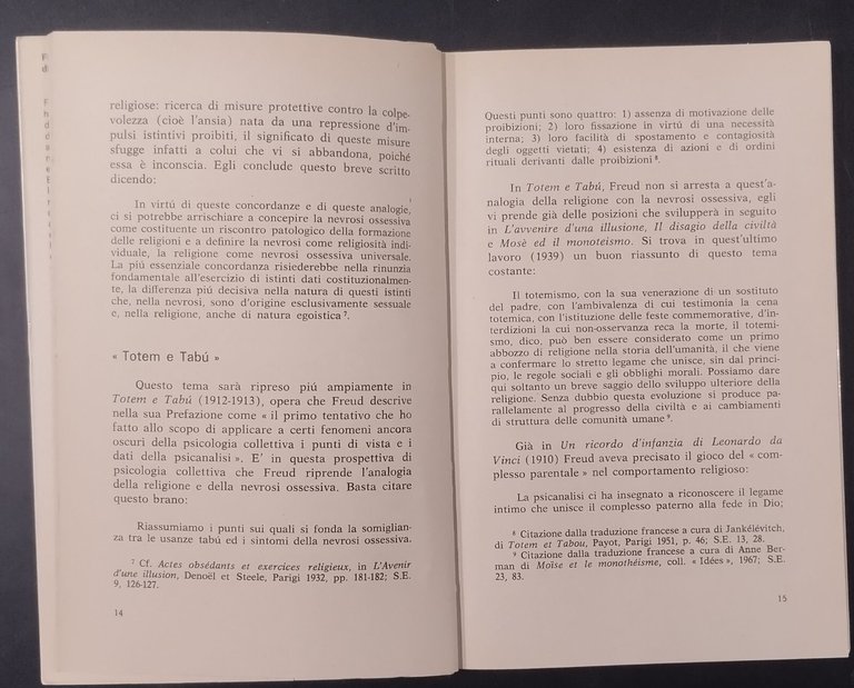 FREUD E LA RELIGIONE di Albert Plè 1971 Città Nuova …
