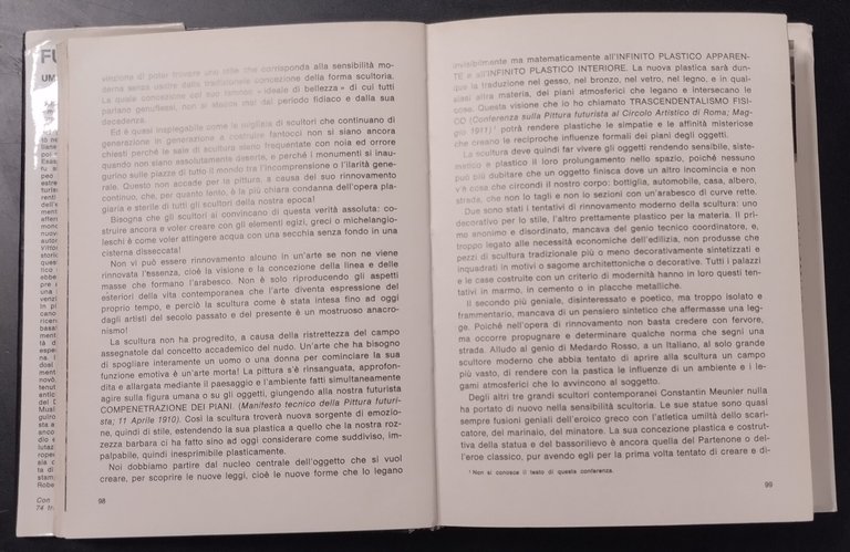 FUTURISMO di Umbro Apollonio 1970 Mazzotta Libro arte fascismo