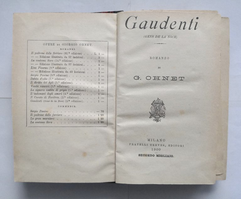 GAUDENTI gens de la noce romanzo di Giorgio Ohnet 1900 …