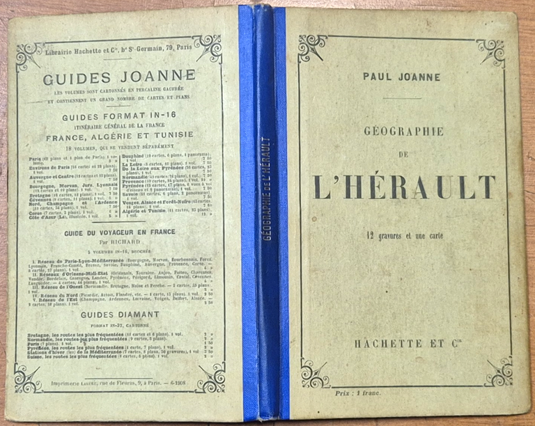 GEOGRAPHIE DE L'HERAULT di Paul Joanne 1908 Hachette carta geografica … | Immagine Gallery 3