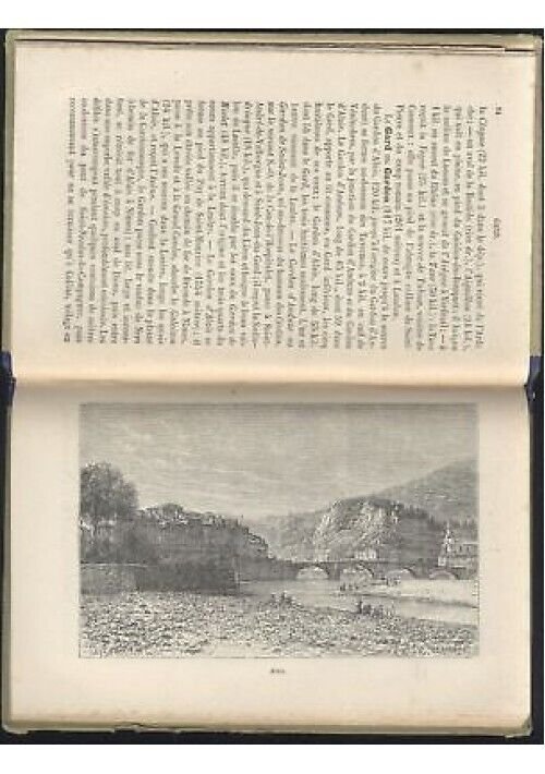 GEOGRAPHIE DU GARD di Adolphe Joanne 1896 Hachette con carta …