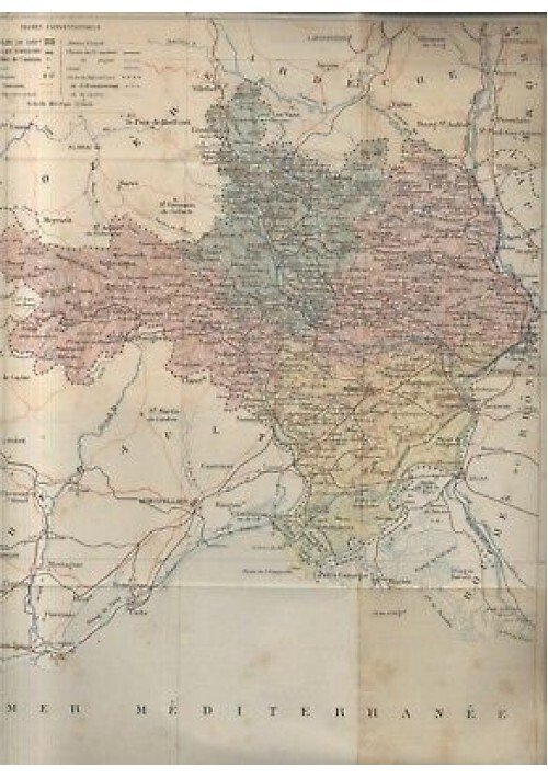 GEOGRAPHIE DU GARD di Adolphe Joanne 1896 Hachette con carta …