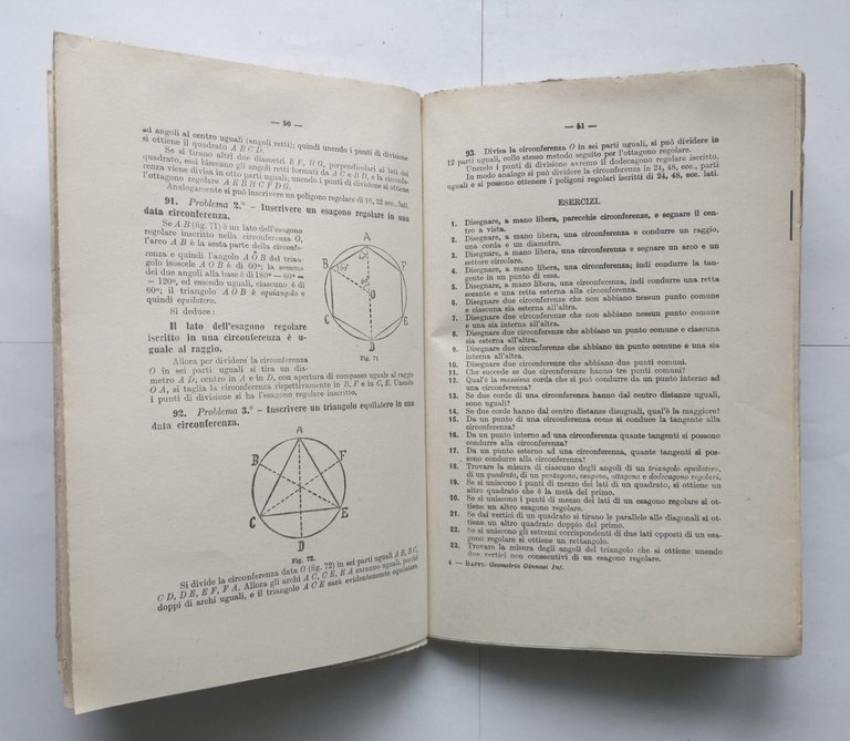 GEOMETRIA PRATICA di Contardo Baffi 1939 Paravia Libro manuale scolastico