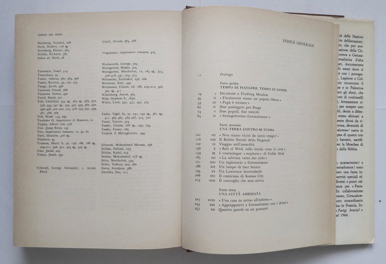 GERUSALEMME di Dominique Lapierre Larry Collins 1972 Mondadori Libro ebrei …