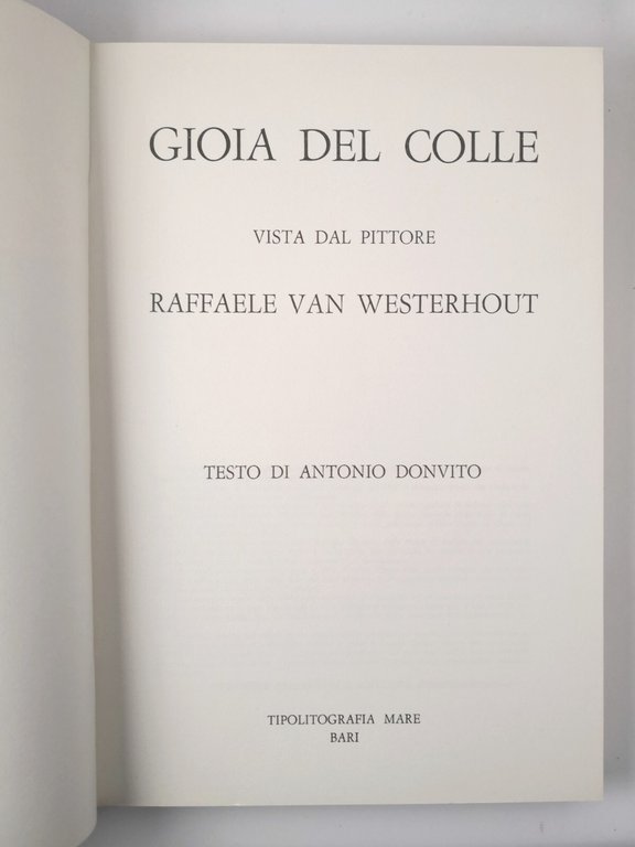 GIOIA DEL COLLE VISTA DAL PITTORE RAFFAELE VAN WESTERHOUT 1977 …