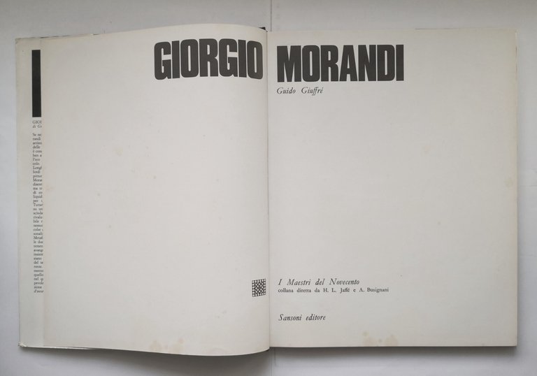 GIORGIO MORANDI di Guido Giuffrè 1970 Sansoni libro maestri novecento …