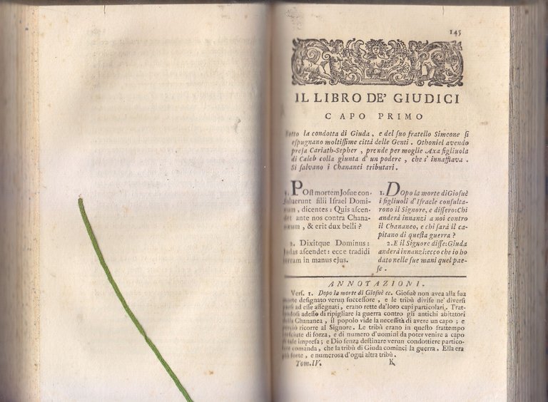 GIOSUÈ DÈ GIUDICI E RUTH 1786 Bibbia antica Monsignor Martini …